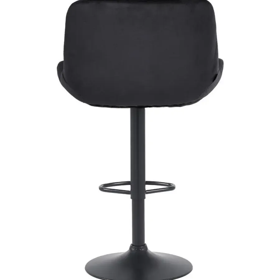 CLP Set van 2 Barkruk Solon mat zwart Frame - Fluweel - zwart