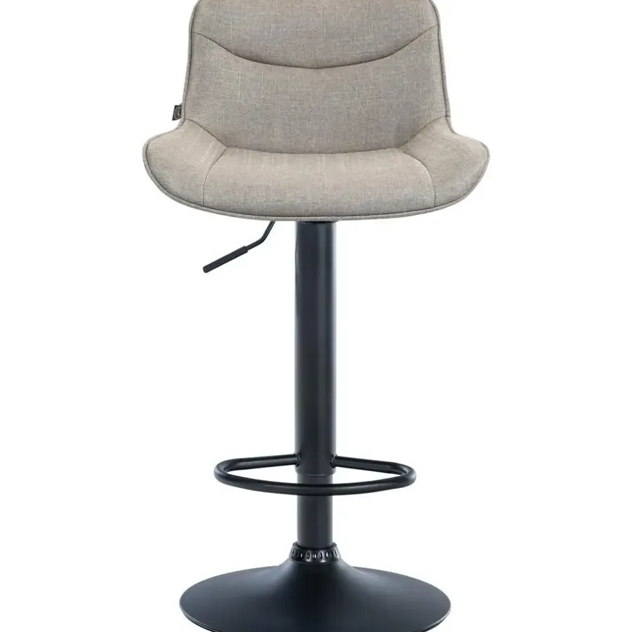 Barkrukken-CLP Set van 2 Barkruk Vonore zwart Frame - Stof - taupe