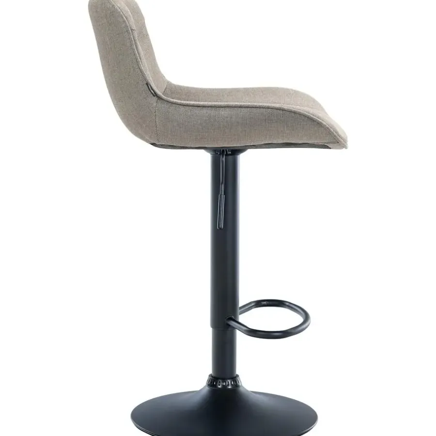 Barkrukken-CLP Set van 2 Barkruk Vonore zwart Frame - Stof - taupe