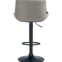 Barkrukken-CLP Set van 2 Barkruk Vonore zwart Frame - Stof - taupe