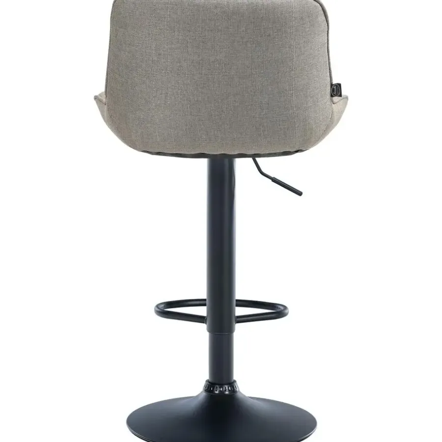 Barkrukken-CLP Set van 2 Barkruk Vonore zwart Frame - Stof - taupe