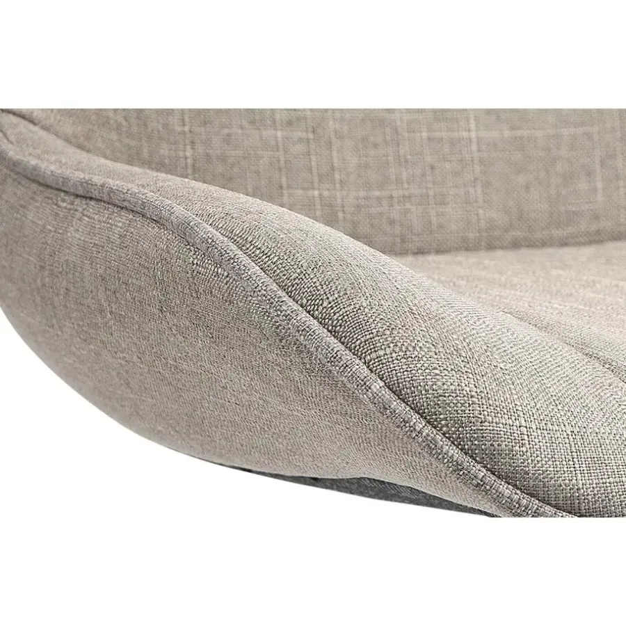 Barkrukken-CLP Set van 2 Barkruk Vonore zwart Frame - Stof - taupe