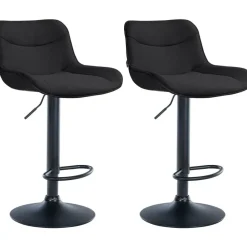 CLP Set van 2 Barkruk Vonore zwart Frame - Stof - zwart