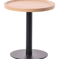Bijzettafels-CLP Set van 2 Bijzettafel Aspen mat zwart Frame - Hout - natura