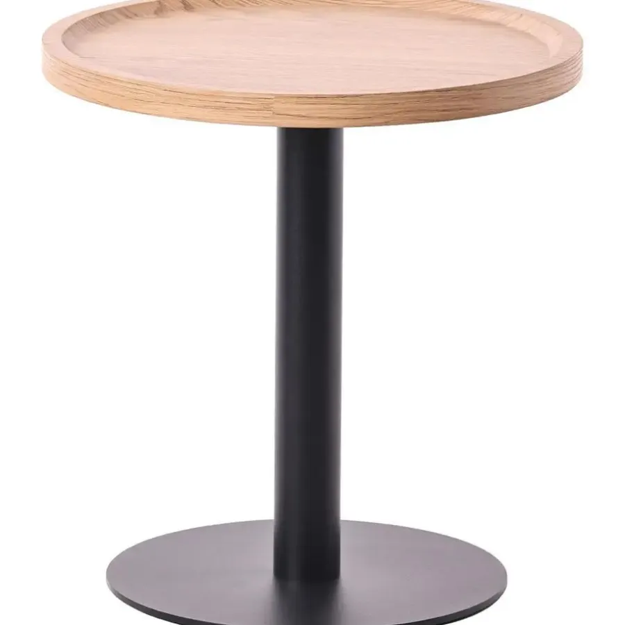 Bijzettafels-CLP Set van 2 Bijzettafel Aspen mat zwart Frame - Hout - natura