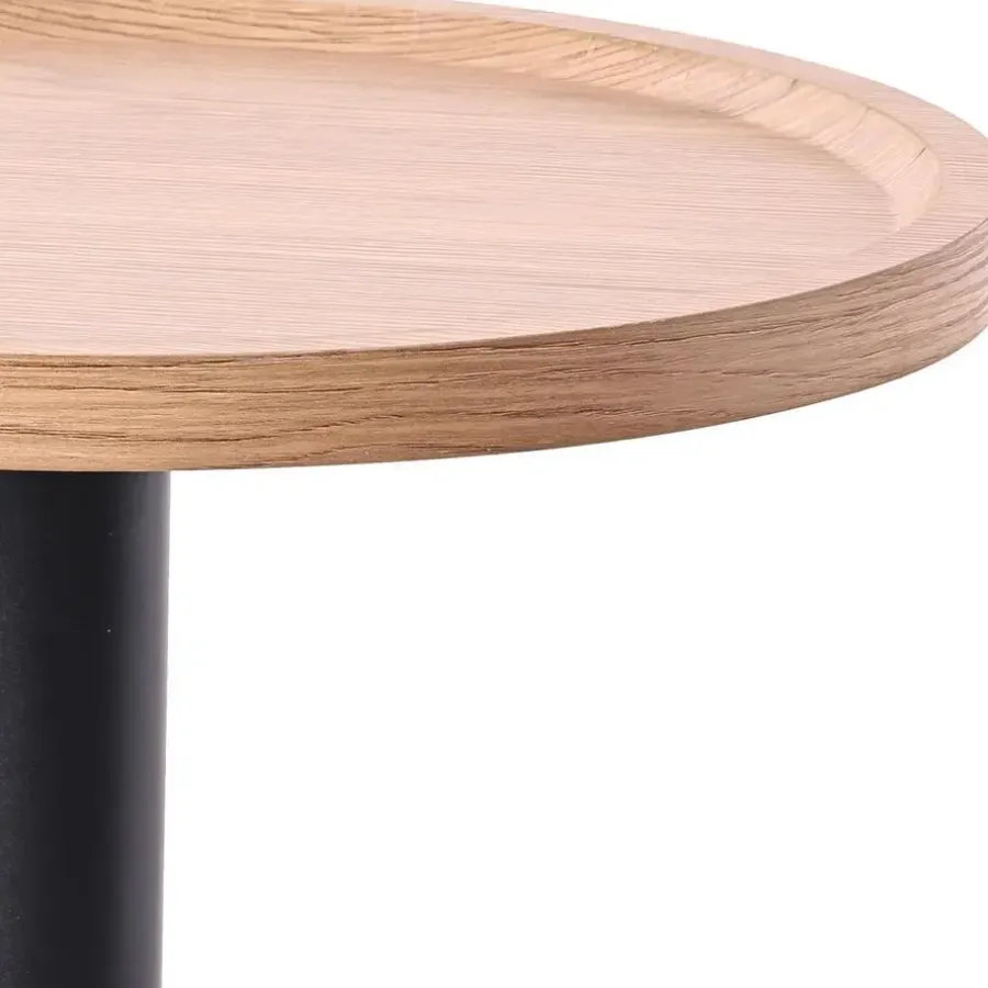 Bijzettafels-CLP Set van 2 Bijzettafel Aspen mat zwart Frame - Hout - natura