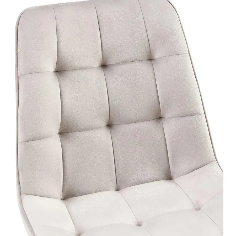 Eetkamerstoelen-CLP Set van 2 Eetkamerstoel Gifford mat zwart Frame - Fluweel - grijs
