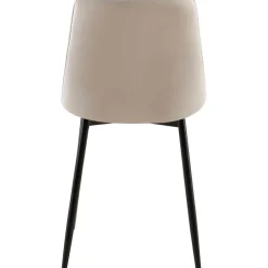 Eetkamerstoelen-CLP Set van 2 Eetkamerstoel Gifford mat zwart Frame - Fluweel - grijs
