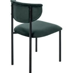 Eetkamerstoelen-CLP Set van 2 Eetkamerstoel Gambell Fluweel - donkergroen