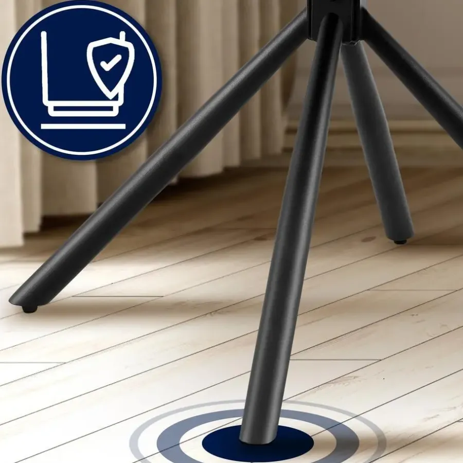 Eetkamerstoelen-CLP Set van 2 Eetkamerstoel Tipton zwart Frame - Stof - donkergrijs