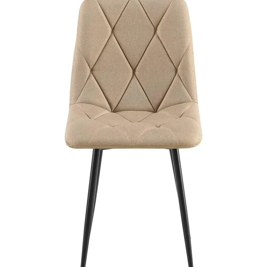CLP Set van 2 Eetkamerstoel Clairton zwart Frame - Stof - taupe