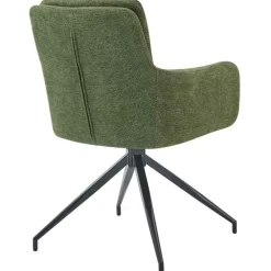 CLP Set van 2 Eetkamerstoel Pickett mat zwart Frame - Stof - groen