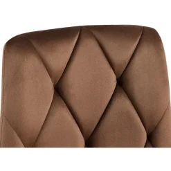 Eetkamerstoelen-CLP Set van 2 Eetkamerstoel Clairton zwart Frame - Fluweel - bruin