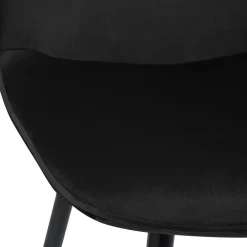 Eetkamerstoelen-CLP Set van 4 Eetkamerstoel Maryam zwart Frame - Fluweel - zwart