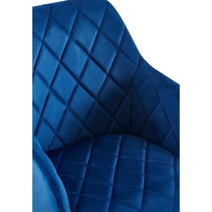 CLP Set van 2 Eetkamerstoel Monett zwart Frame - Fluweel - donkerblauw