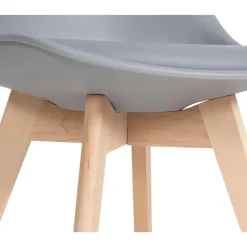 Eetkamerstoelen-CLP Set van 6 Eetkamerstoel Ramsey natura Frame - Kunststof - grijs