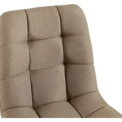 Eetkamerstoelen-CLP Set van 4 Eetkamerstoel Antibes zwart Frame - Stof - taupe