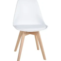 Eetkamerstoelen-CLP Set van 6 Eetkamerstoel Ramsey natura Frame - Kunststof - wit