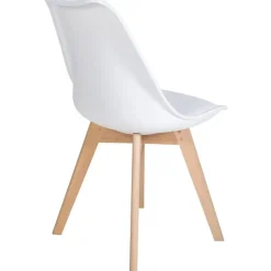 Eetkamerstoelen-CLP Set van 6 Eetkamerstoel Ramsey natura Frame - Kunststof - wit