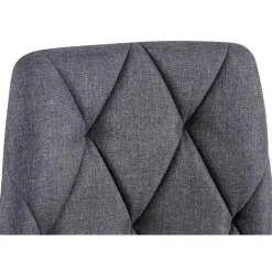 Eetkamerstoelen-CLP Set van 2 Eetkamerstoel Clairton zwart Frame - Stof - donkergrijs
