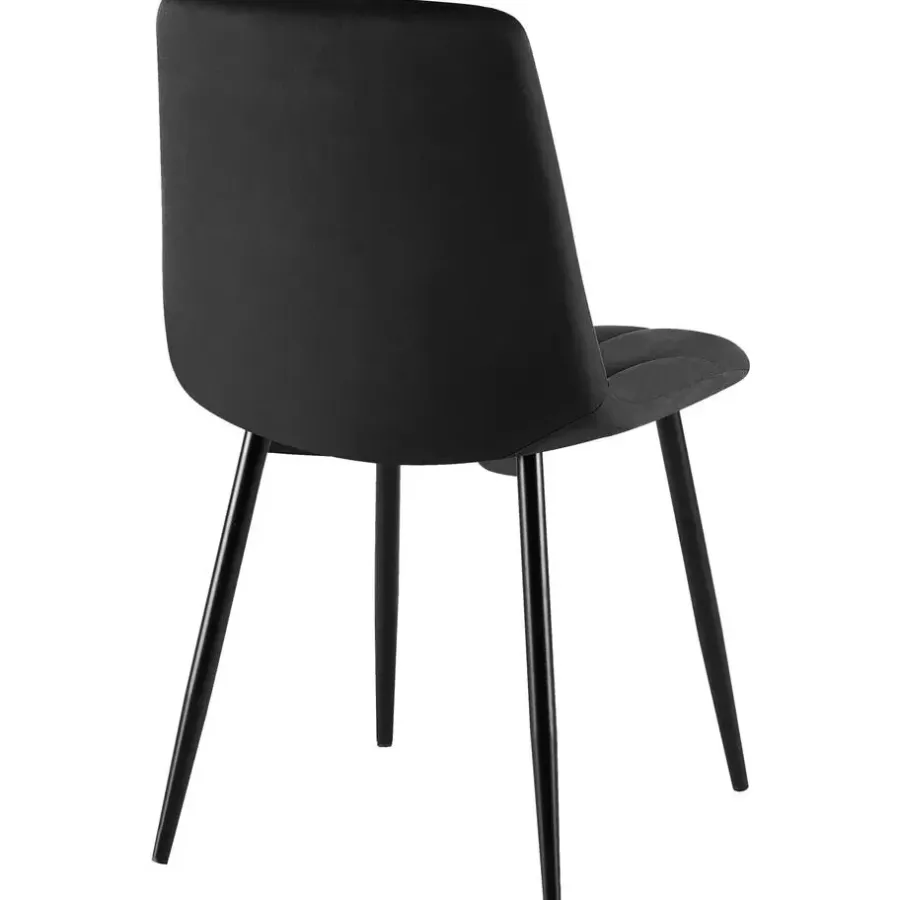 CLP Set van 2 Eetkamerstoel Clairton zwart Frame - Fluweel - zwart