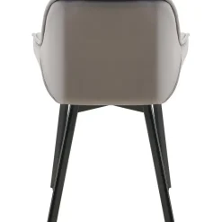 Eetkamerstoelen-CLP Set van 2 Eetkamerstoel Antigo zwart Frame - Fluweel - donkergrijs