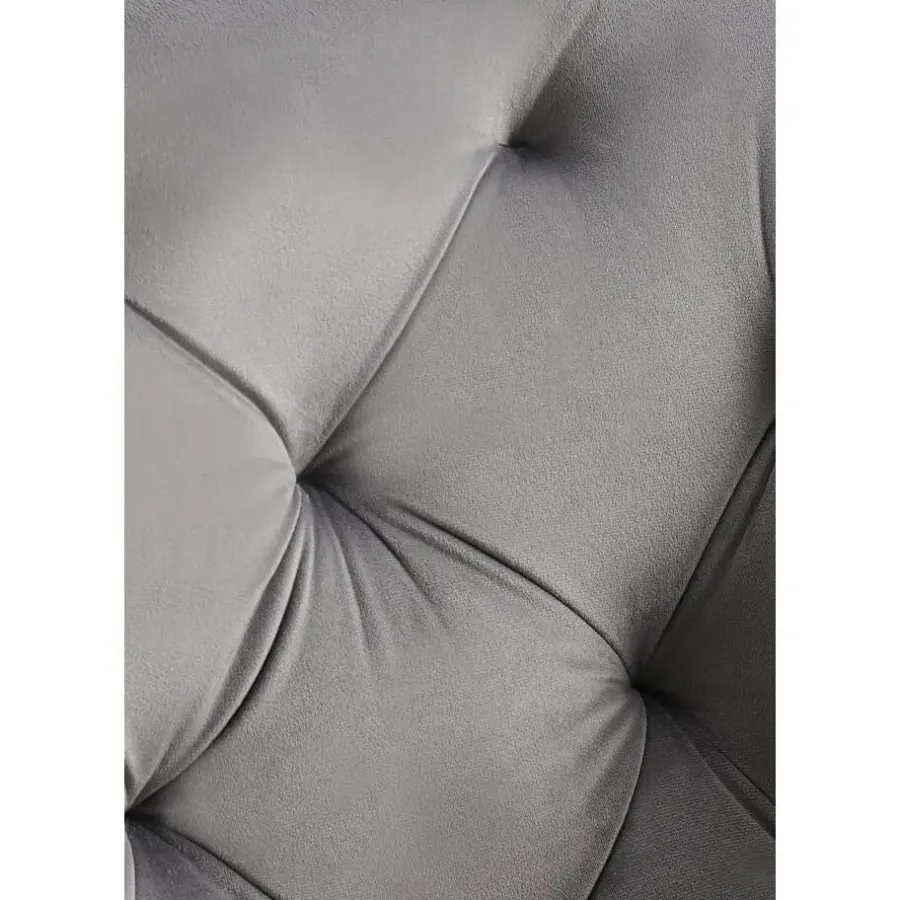 Eetkamerstoelen-CLP Set van 2 Eetkamerstoel Antigo zwart Frame - Fluweel - donkergrijs