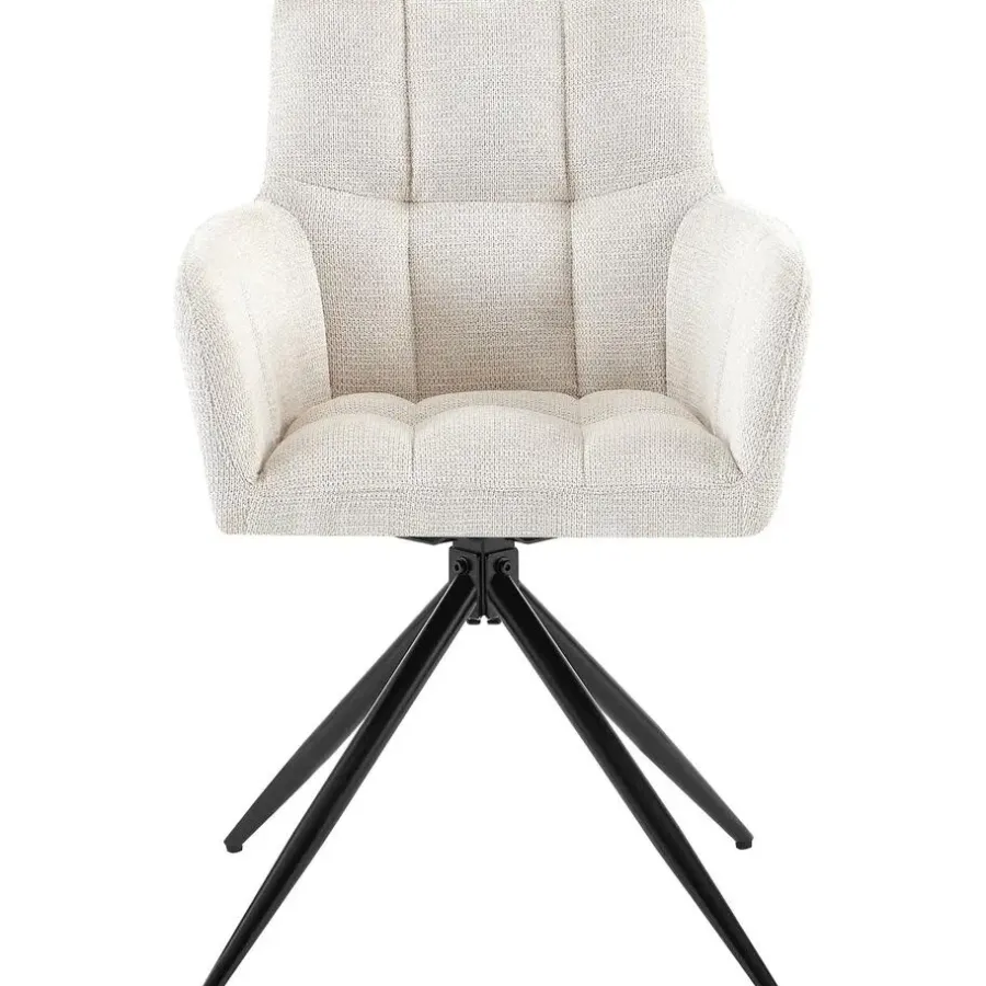 CLP Set van 2 Eetkamerstoel Jonah zwart Frame - Stof - creme