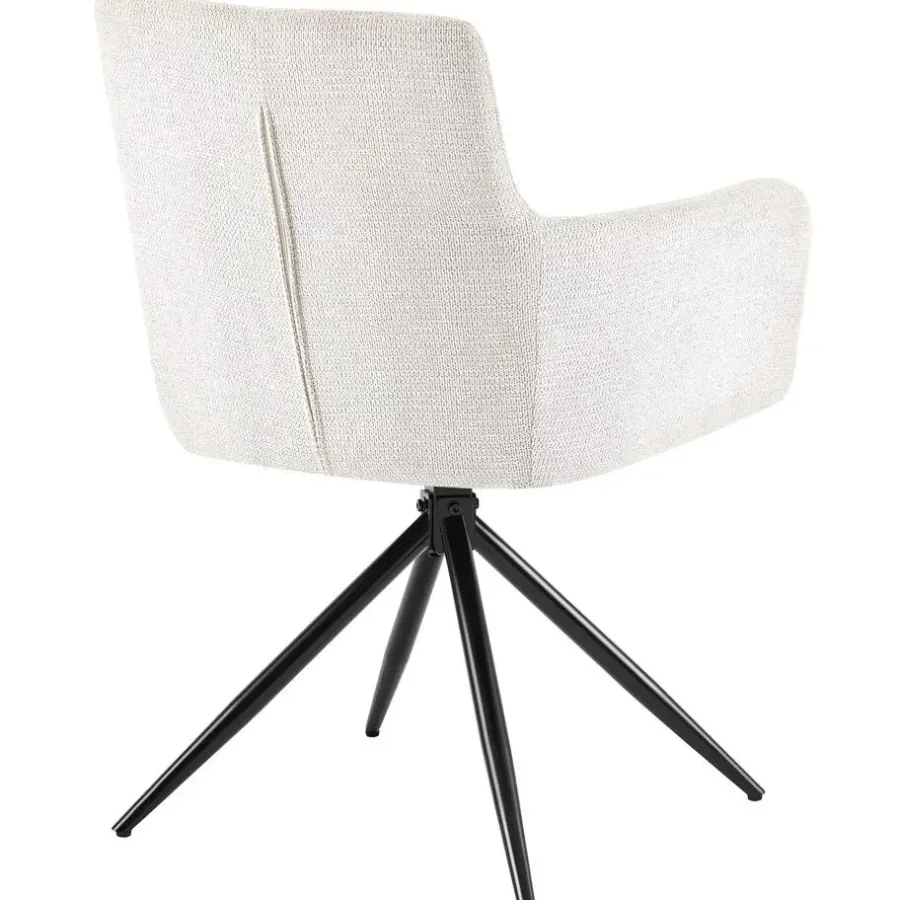 CLP Set van 2 Eetkamerstoel Jonah zwart Frame - Stof - creme