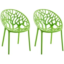 Bistro- & Balkonsets-CLP Set van 2 Tuinstoel Hope Kunststof - groen