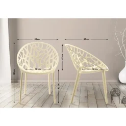 Bistro- & Balkonsets-CLP Set van 2 Tuinstoel Hope Kunststof - creme