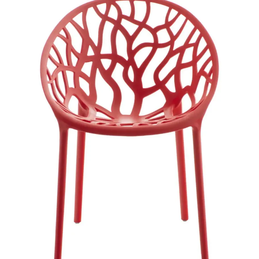 Bistro- & Balkonsets-CLP Set van 4 Tuinstoel Hope Kunststof - rood
