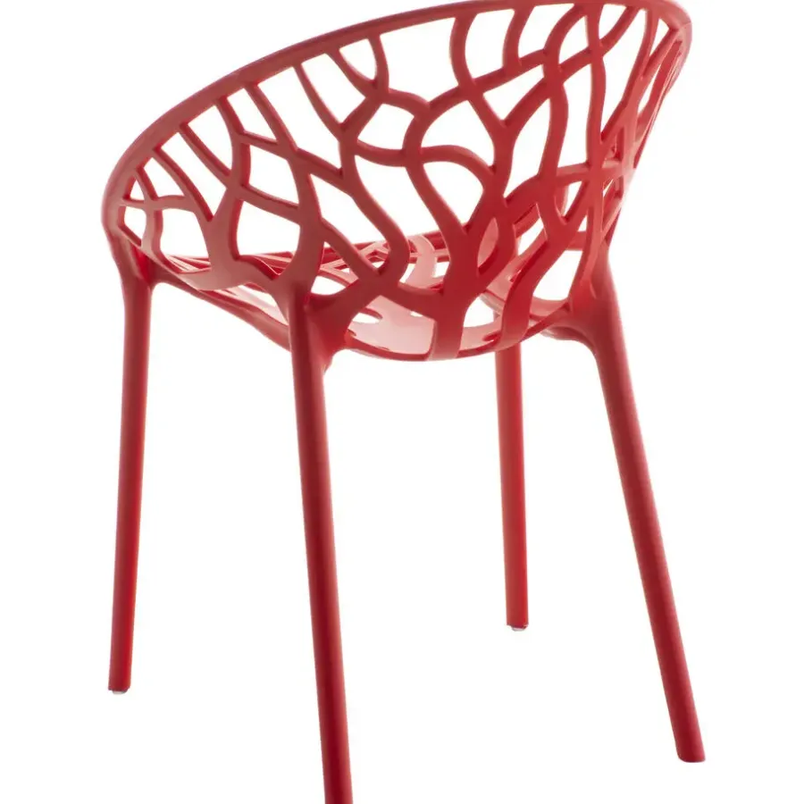 Bistro- & Balkonsets-CLP Set van 4 Tuinstoel Hope Kunststof - rood