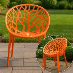 CLP Set van 2 Tuinstoel Hope Kunststof - oranje