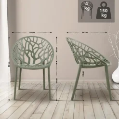 CLP Set van 2 Tuinstoel Hope Kunststof - olijf