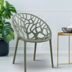 CLP Set van 2 Tuinstoel Hope Kunststof - olijf