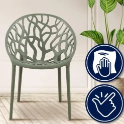 CLP Set van 2 Tuinstoel Hope Kunststof - olijf
