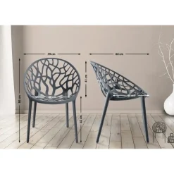 Bistro- & Balkonsets-CLP Set van 2 Tuinstoel Hope Kunststof - antraciet