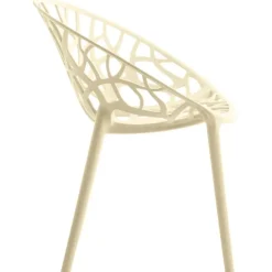 Bistro- & Balkonsets-CLP Set van 4 Tuinstoel Hope Kunststof - creme