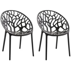Bistro- & Balkonsets-CLP Set van 2 Tuinstoel Hope Kunststof - zwart