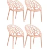 Bistro- & Balkonsets-CLP Set van 4 Tuinstoel Hope Kunststof - roze