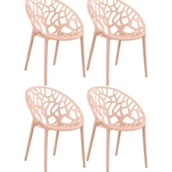 Bistro- & Balkonsets-CLP Set van 4 Tuinstoel Hope Kunststof - roze
