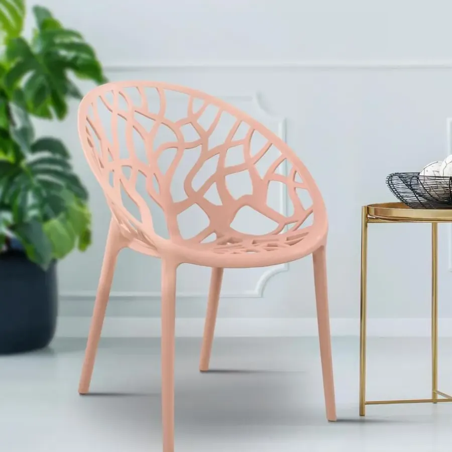 Bistro- & Balkonsets-CLP Set van 4 Tuinstoel Hope Kunststof - roze