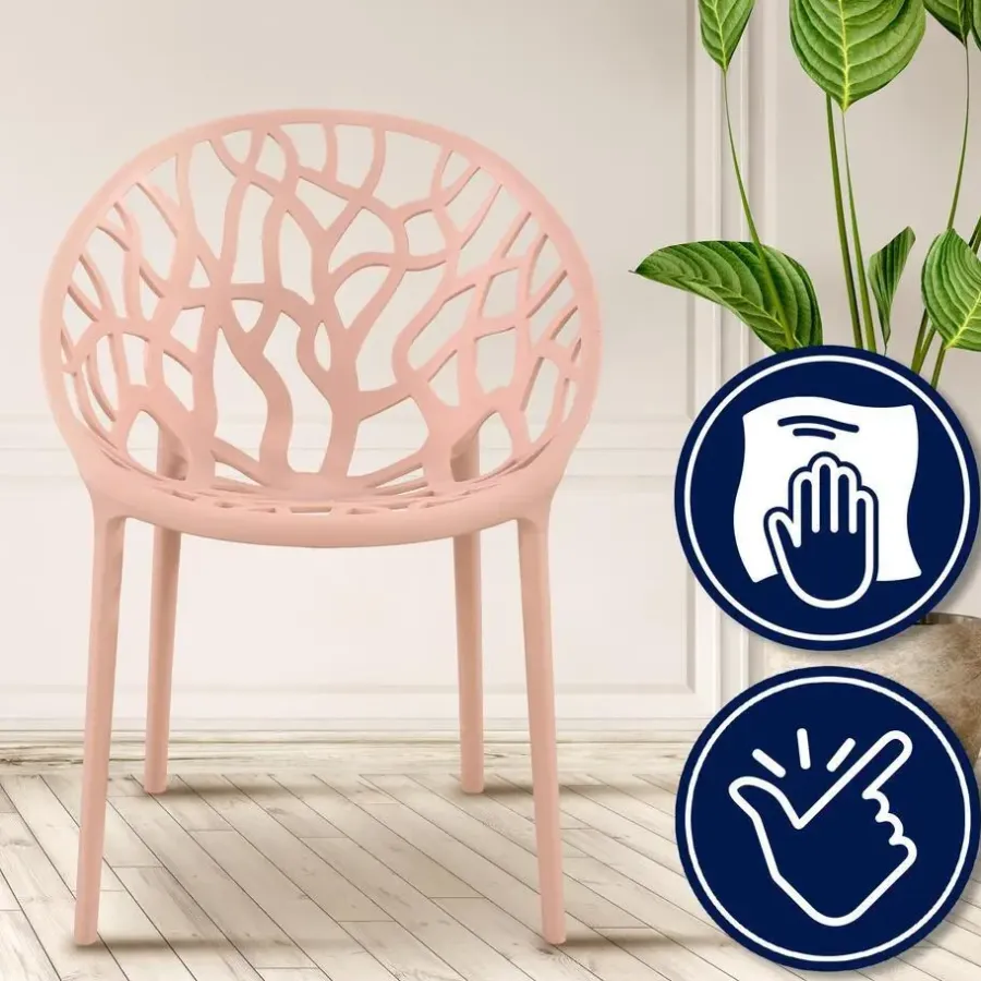 Bistro- & Balkonsets-CLP Set van 4 Tuinstoel Hope Kunststof - roze