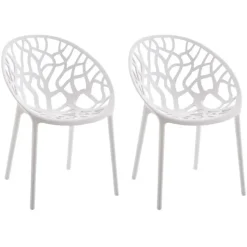 CLP Set van 2 Tuinstoel Hope Kunststof - wit