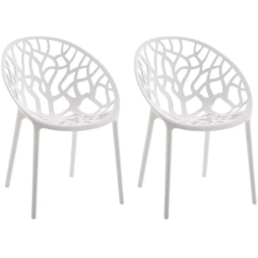 CLP Set van 2 Tuinstoel Hope Kunststof - wit