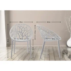 Bistro- & Balkonsets-CLP Set van 4 Tuinstoel Hope Kunststof - licht grijs