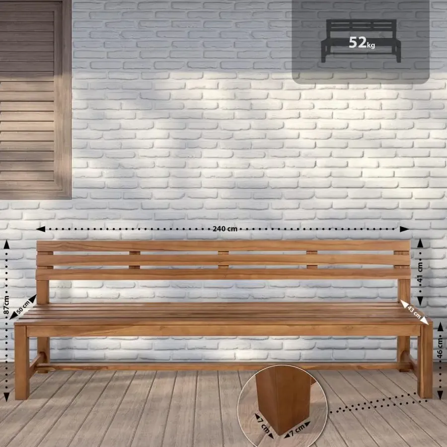 Tuinbanken-CLP Teakbank Augusta 240 cm