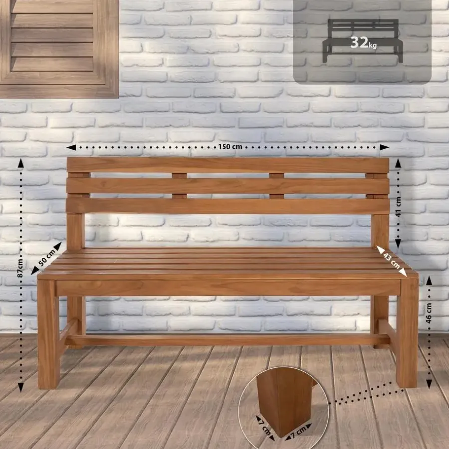 Tuinbanken-CLP Teakbank Augusta 150 cm