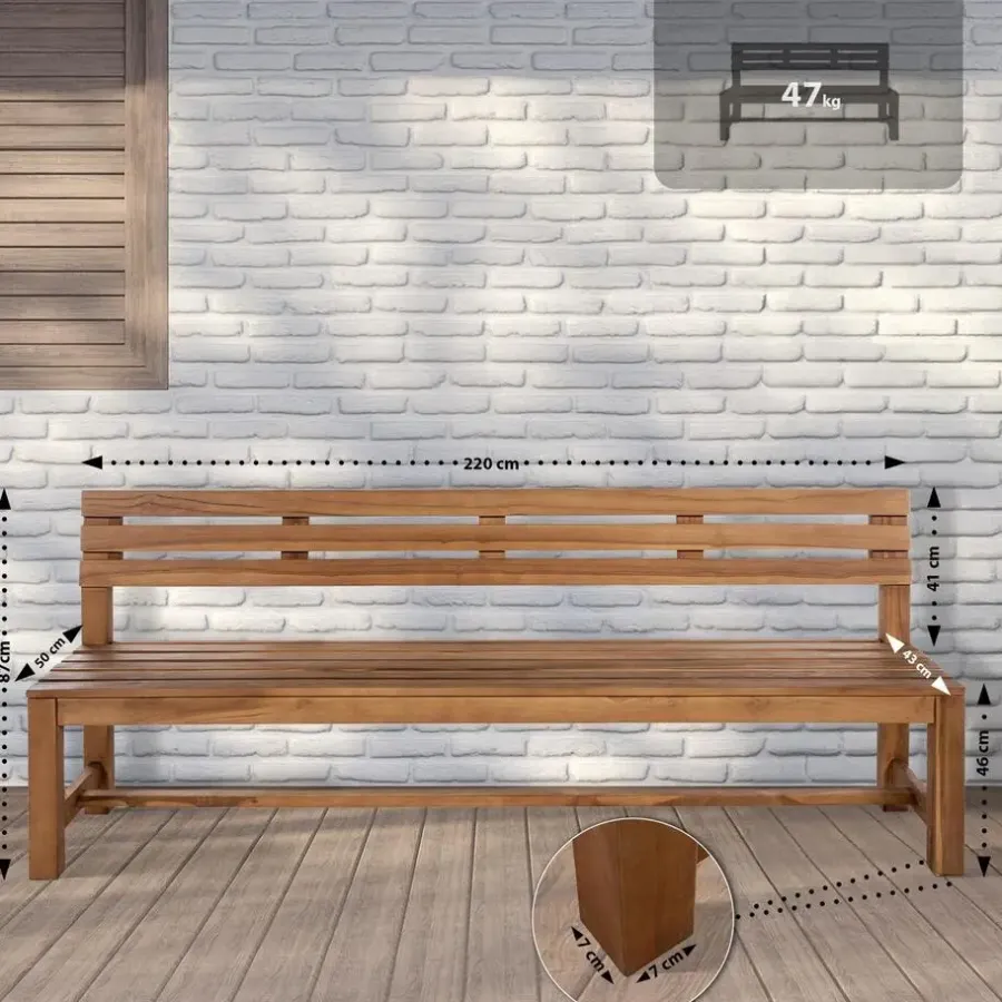 Tuinbanken-CLP Teakbank Augusta 220 cm
